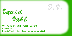 david vahl business card